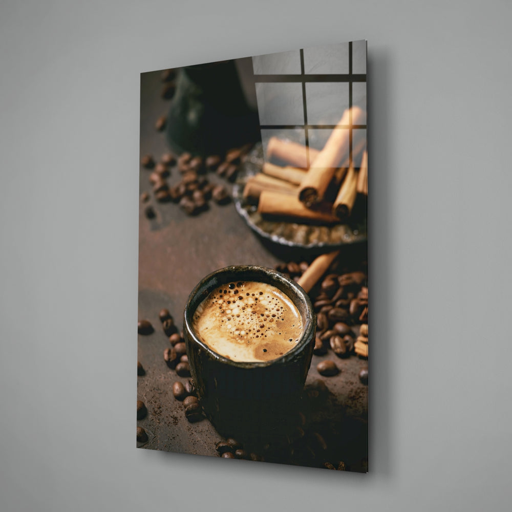 Moody-still-life panel bringing aromatic warmth to a contemporary dining room