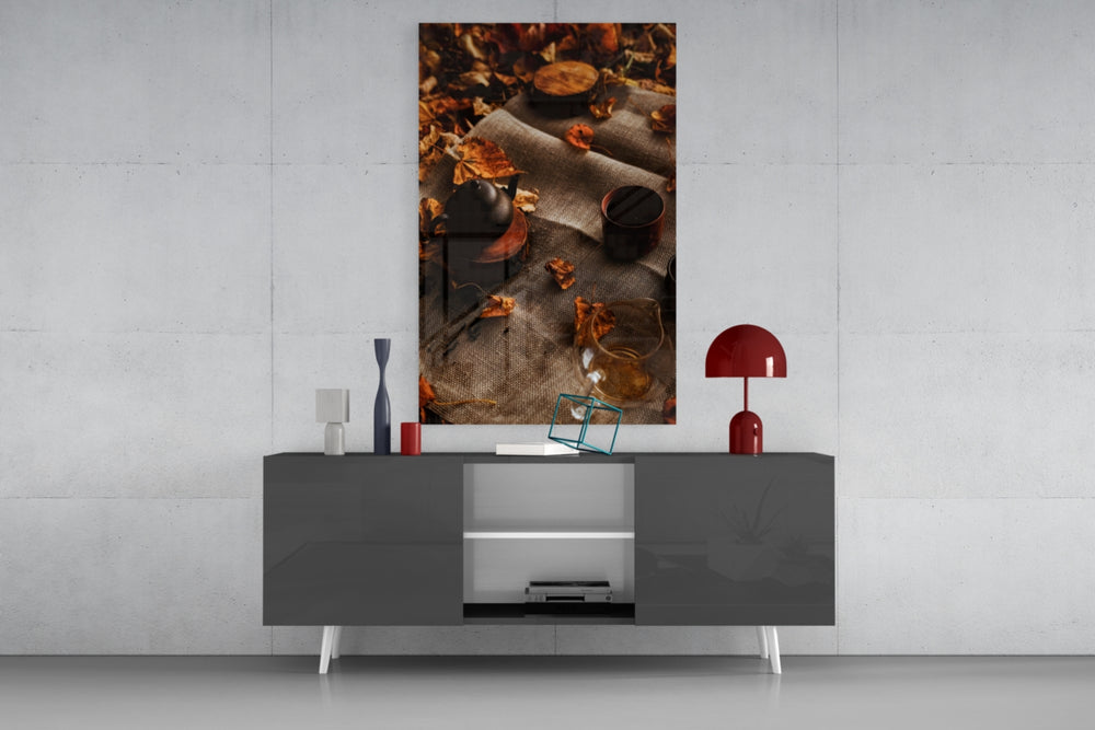 Autumn Picnic panel catching low light to reveal its seasonal warmth