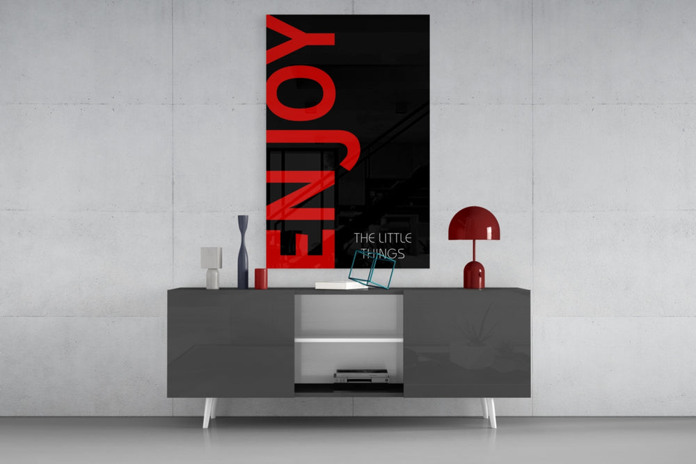 Enjoy The Little Things panel catching low light to reveal its bold contrast