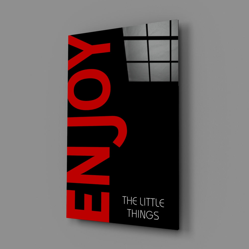 Minimalist-typography panel bringing bold contrast to a contemporary office