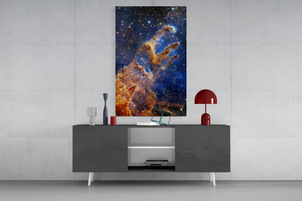 Space panel catching low light to reveal its astronomic depth