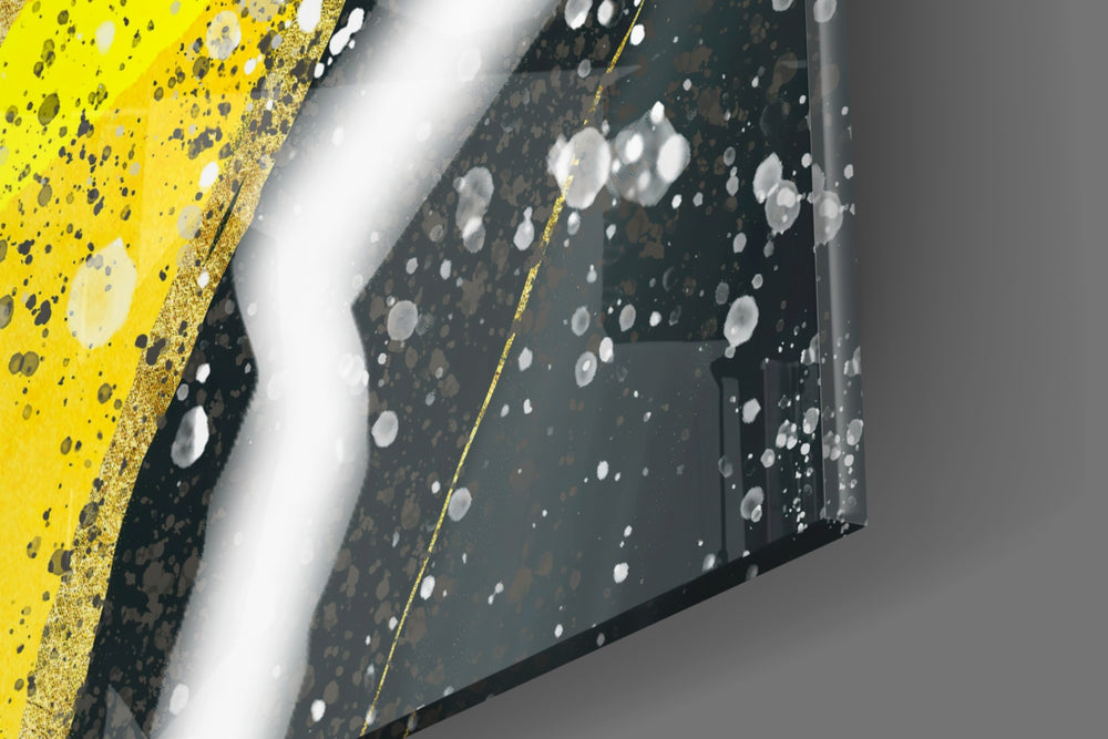 Marble artwork anchoring a wall with bold luxe palette