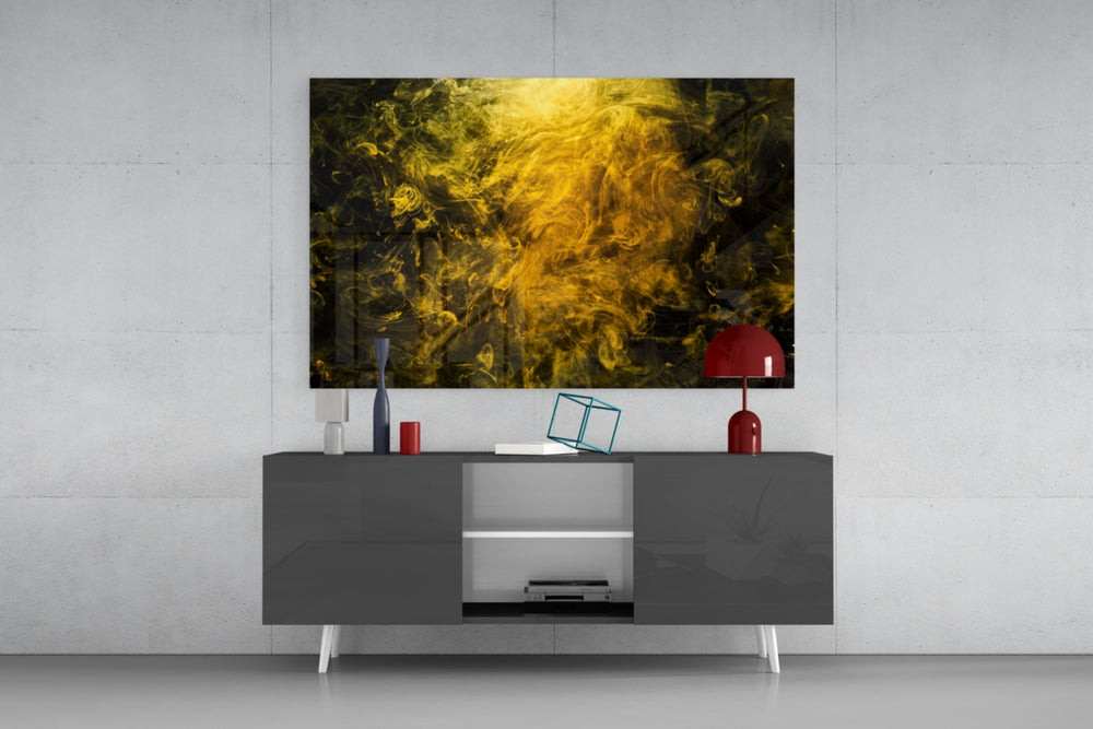 Yellow Smoke panel catching low light to reveal its mysterious glow