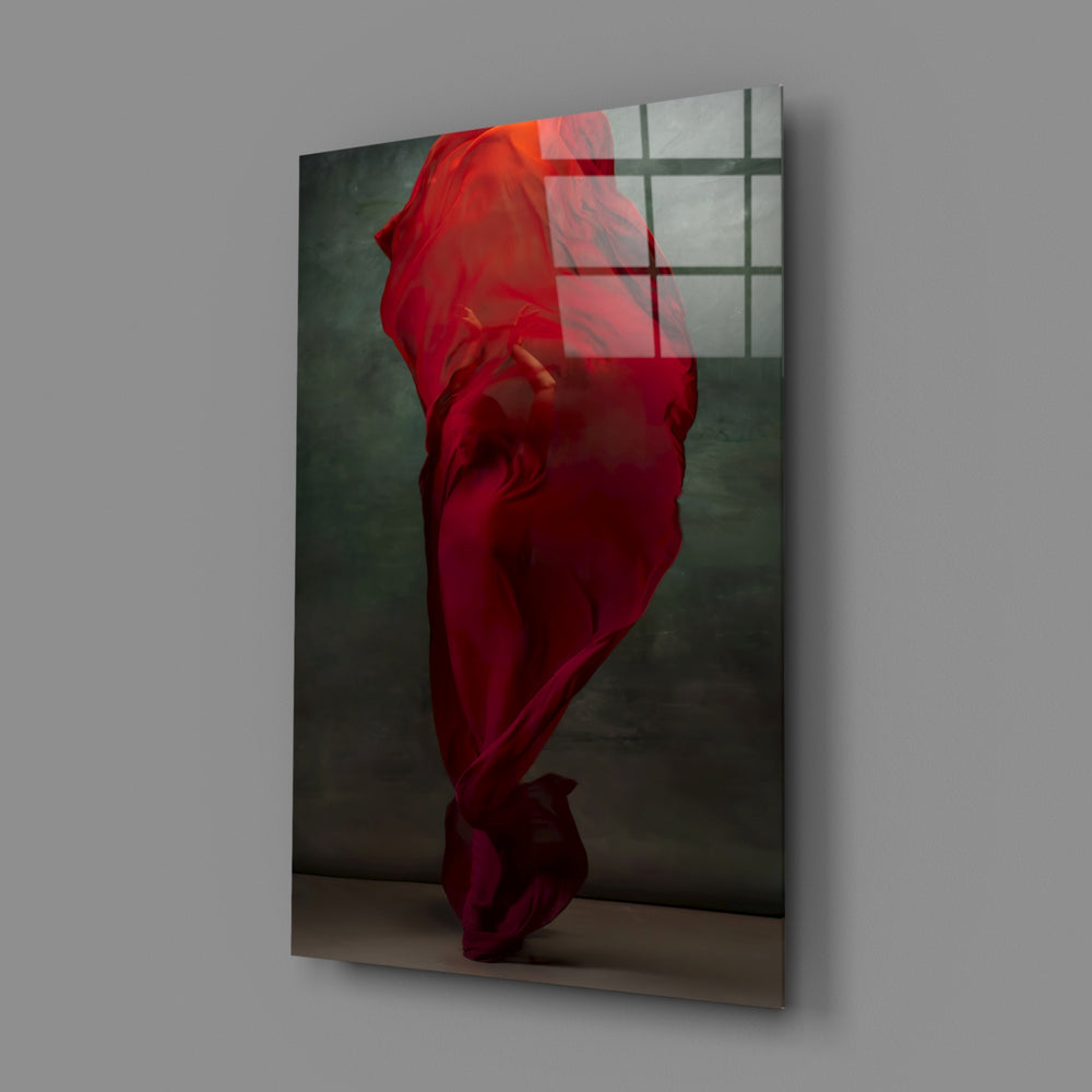 Painterly-dance panel bringing mysterious gravity to a contemporary bedroom