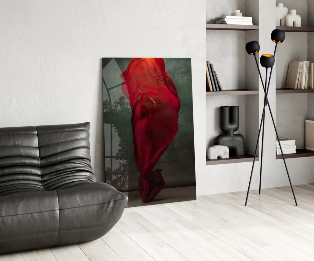 Ballerina panel adding editorial mood to a living room