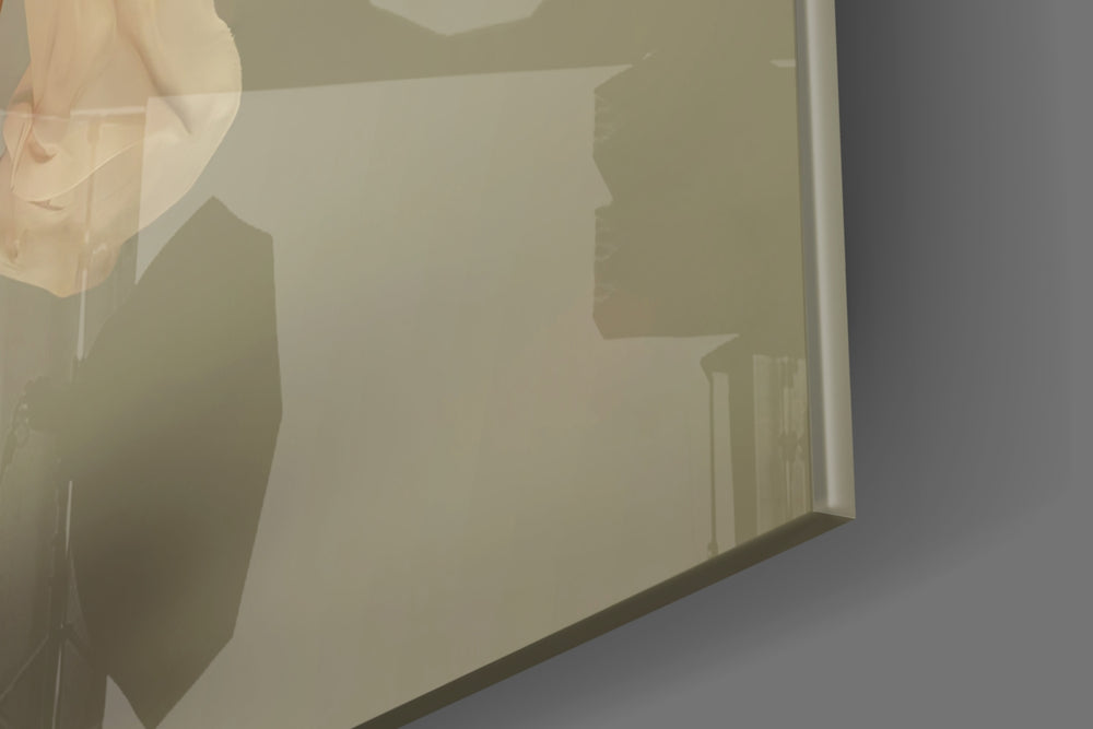 Ballerina artwork anchoring a wall with elegant classical palette