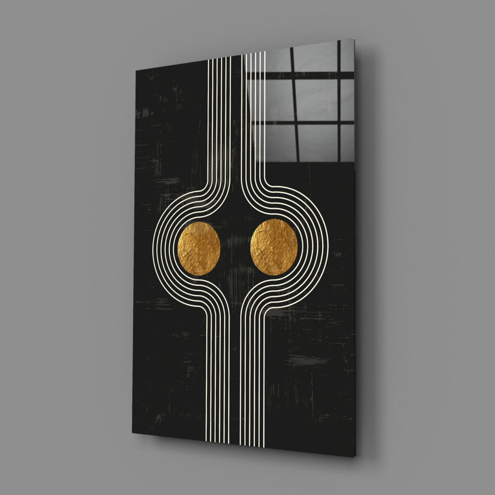 Art-deco panel bringing luxe geometry to a contemporary dining room