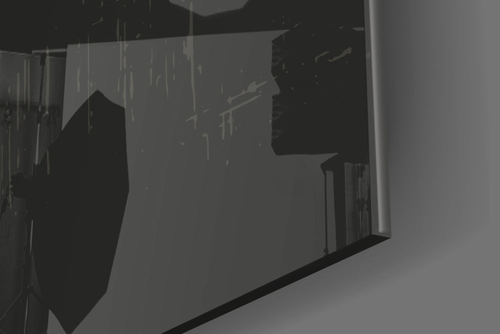 Two Dots artwork anchoring a wall with dark luxe palette