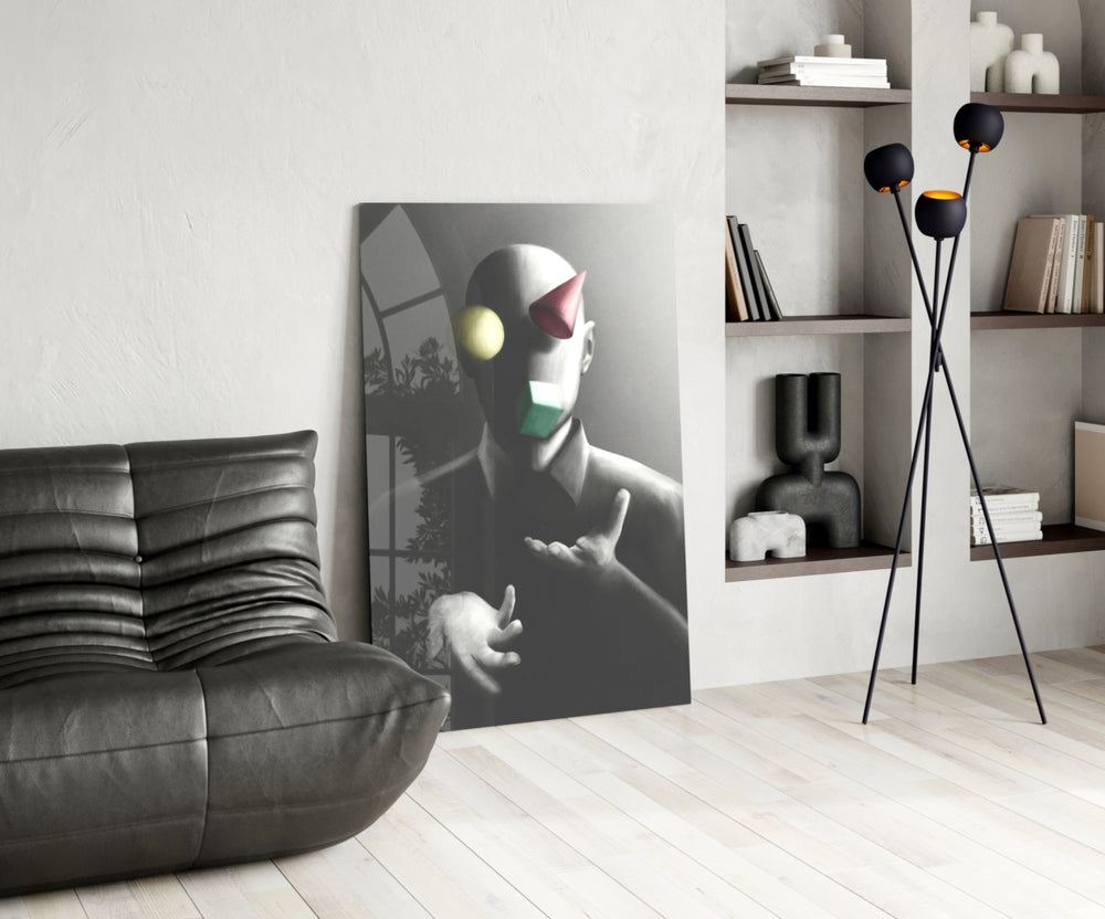 Juggler panel adding editorial mood to a living room