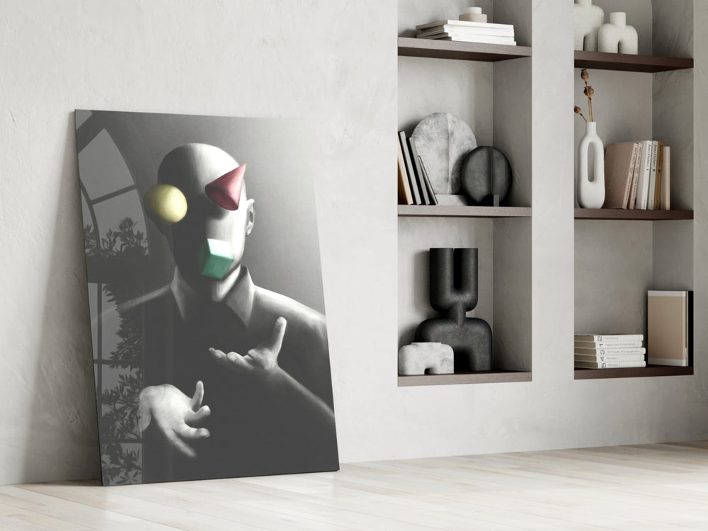 Juggler glass print enhancing a hallway with cinematic gravity