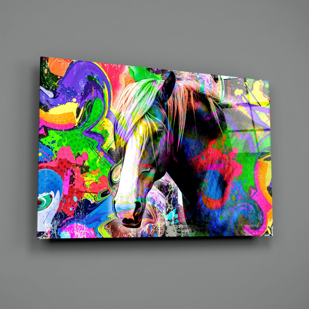 Pop-graffiti panel bringing electric drama to a contemporary gaming lounge