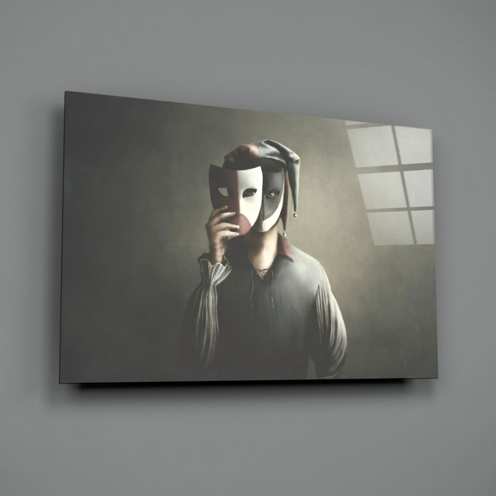 Classical-surreal panel bringing painterly mystery to a contemporary hallway