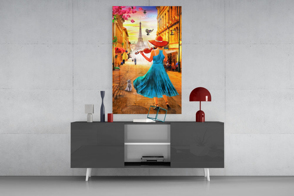 Eiffel and Music panel catching window light to reveal its romantic warmth