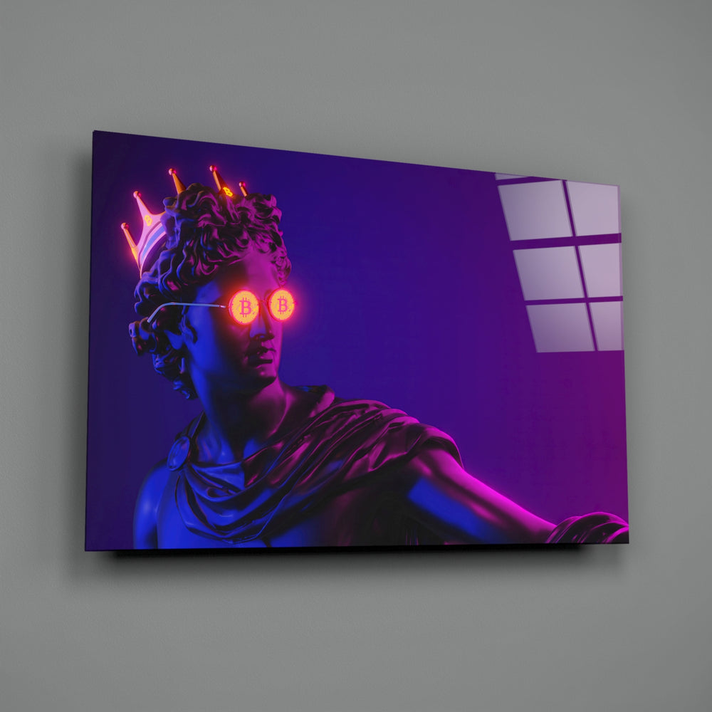 Vaporwave panel bringing electric drama to a contemporary gaming lounge