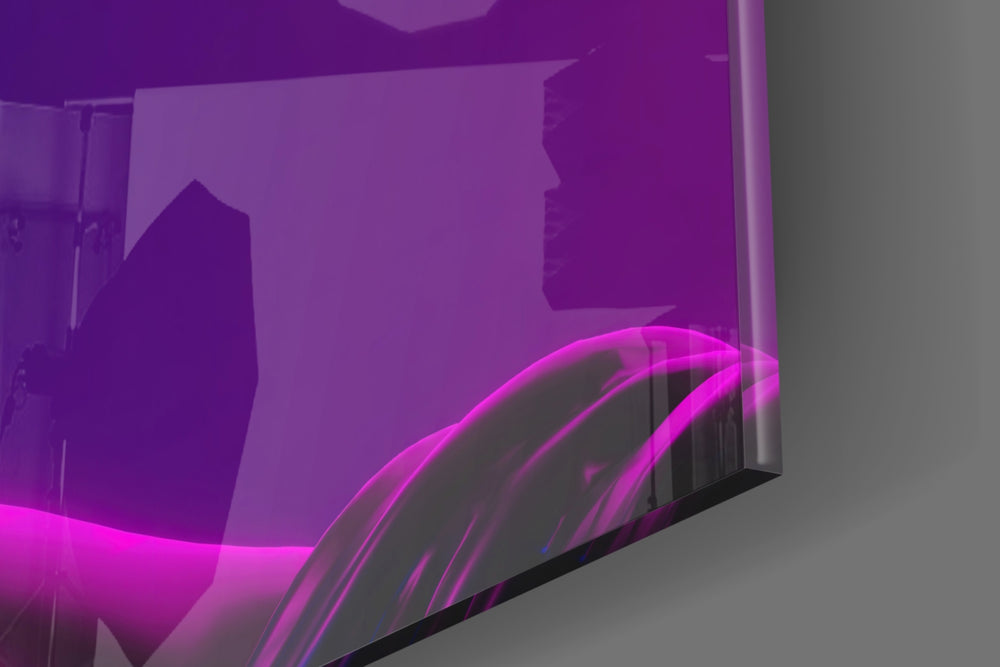 Cool Statue artwork anchoring a wall with bold neon-vibrant palette