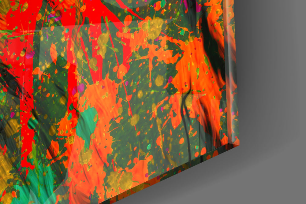 Eye of the Lion artwork anchoring a wall with bold dramatic palette