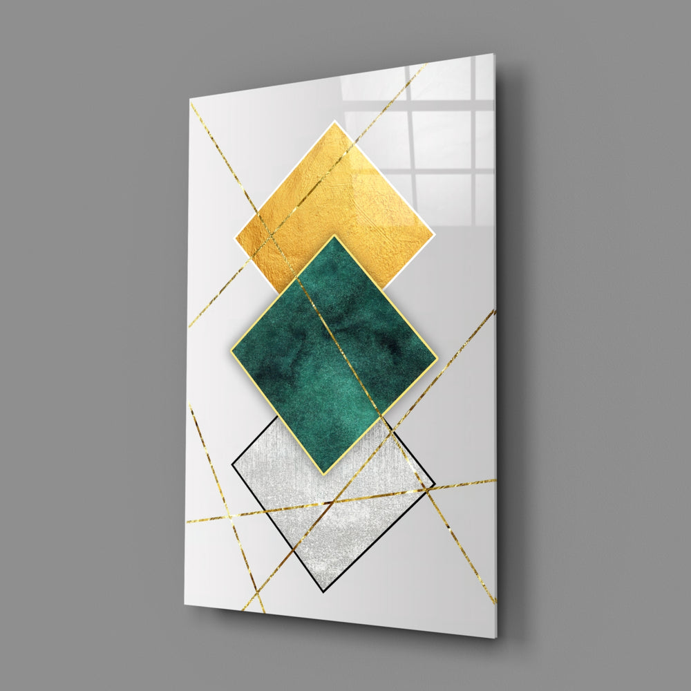 Geometric-luxe panel bringing sophisticated calm to a contemporary dining room
