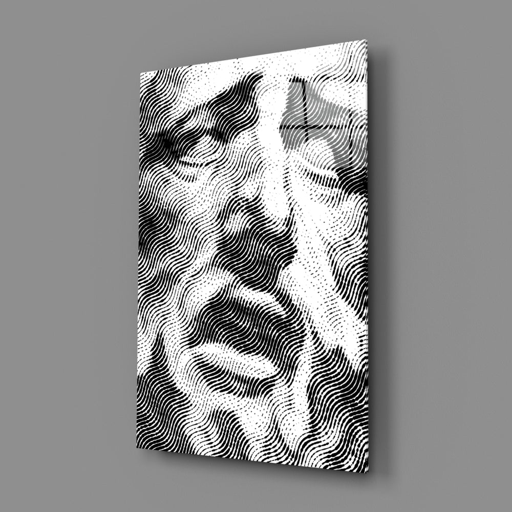 Linear-portrait panel bringing conceptual contrast to a contemporary office