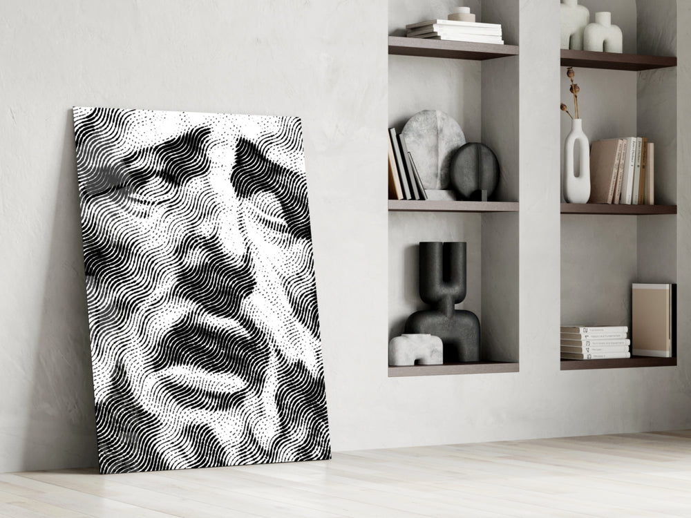 Melting Mind glass print enhancing a hallway with cinematic gravity