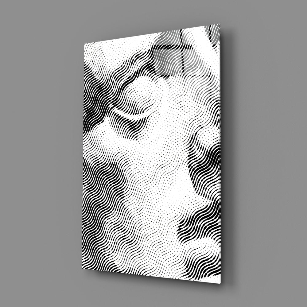 Linear-portrait panel bringing conceptual contrast to a contemporary office