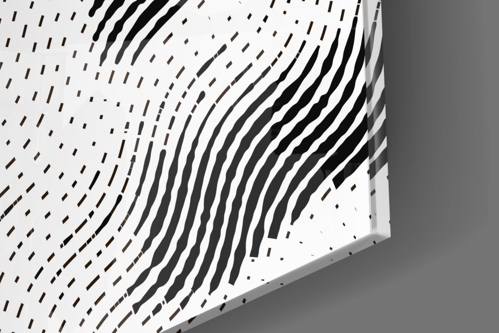 Shocked artwork anchoring a wall with bold minimalist palette