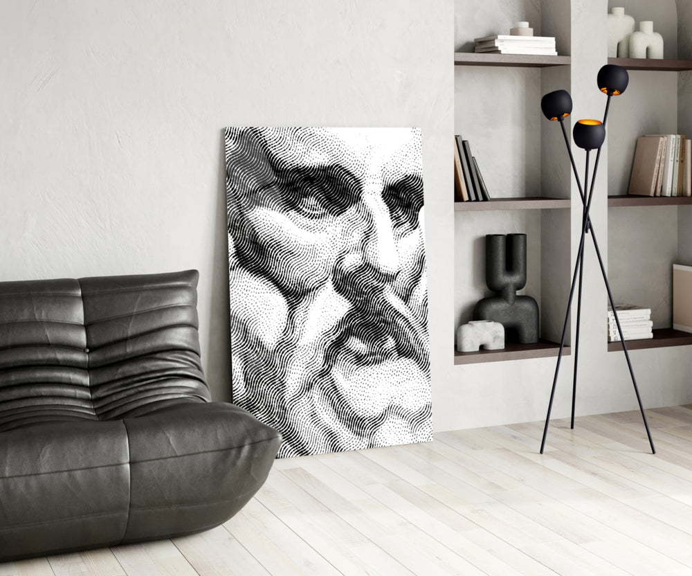 Authority panel adding editorial mood to a living room