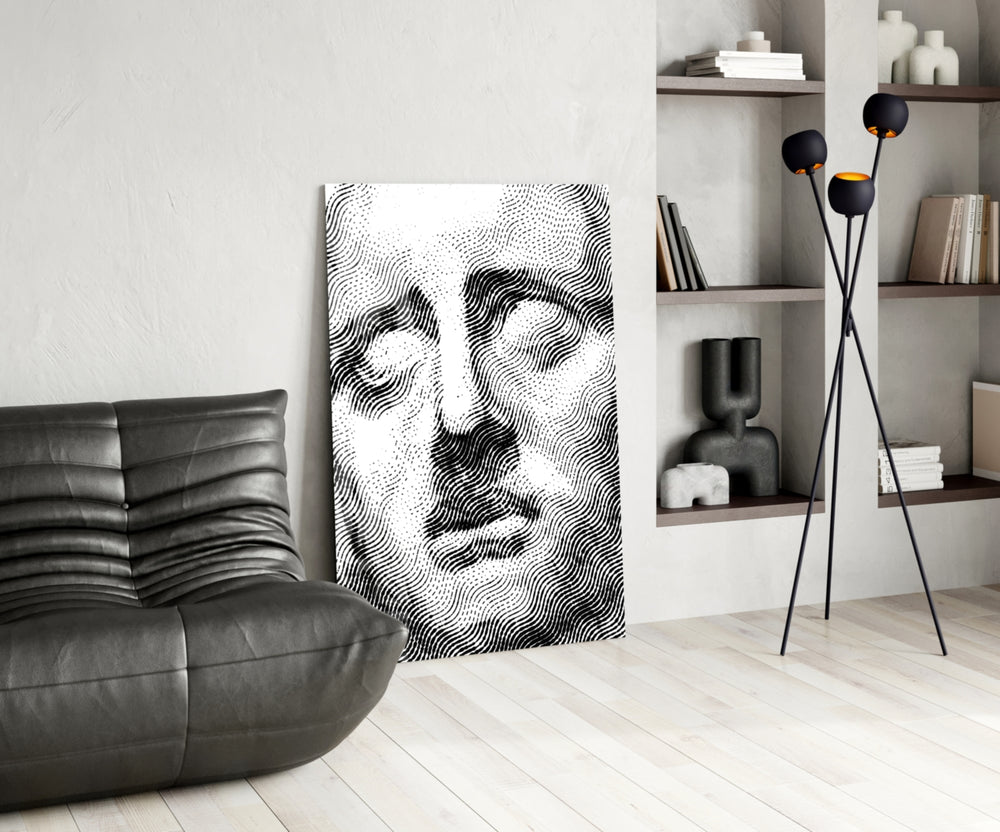 Sadness panel adding editorial mood to a living room