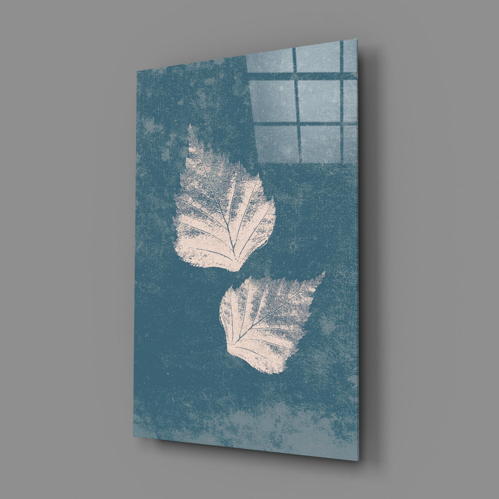 Botanical-minimalist panel bringing serene calm to a contemporary bathroom
