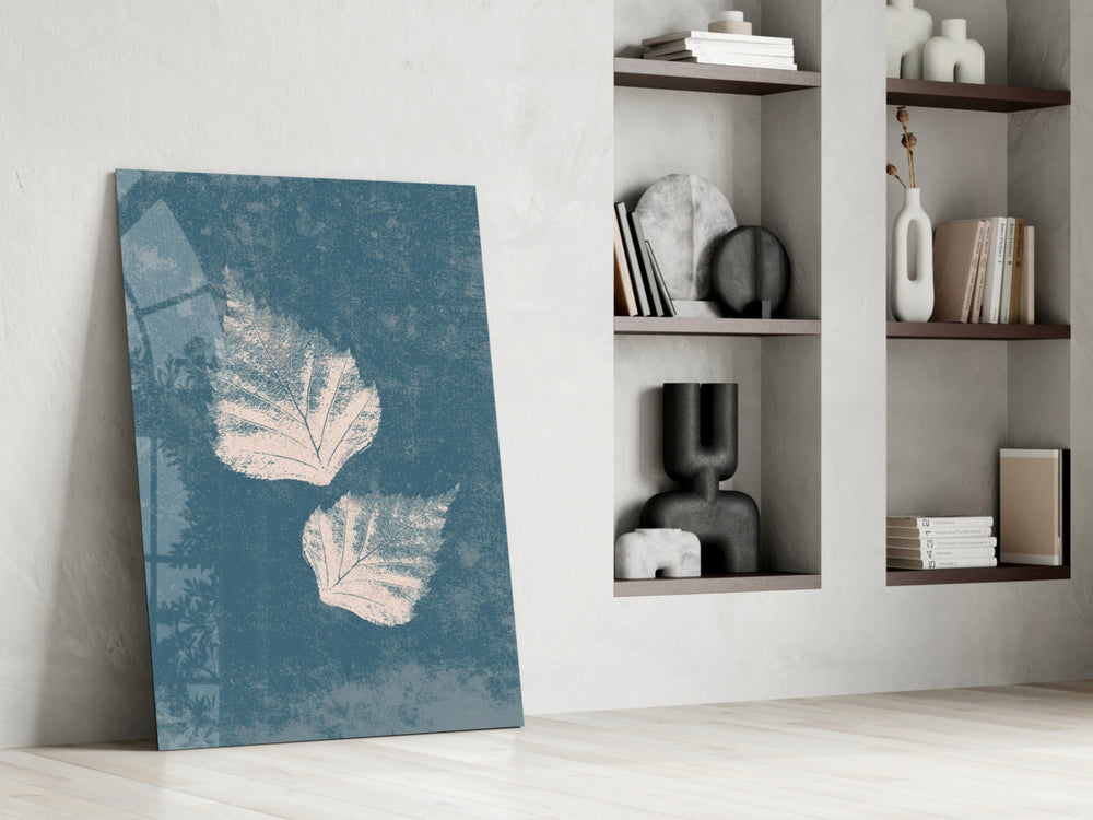 Falling Leaves glass print enhancing a living room with cinematic warmth