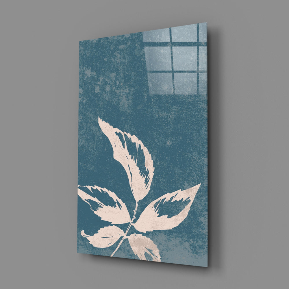 Botanical-minimalist panel bringing serene calm to a contemporary bathroom