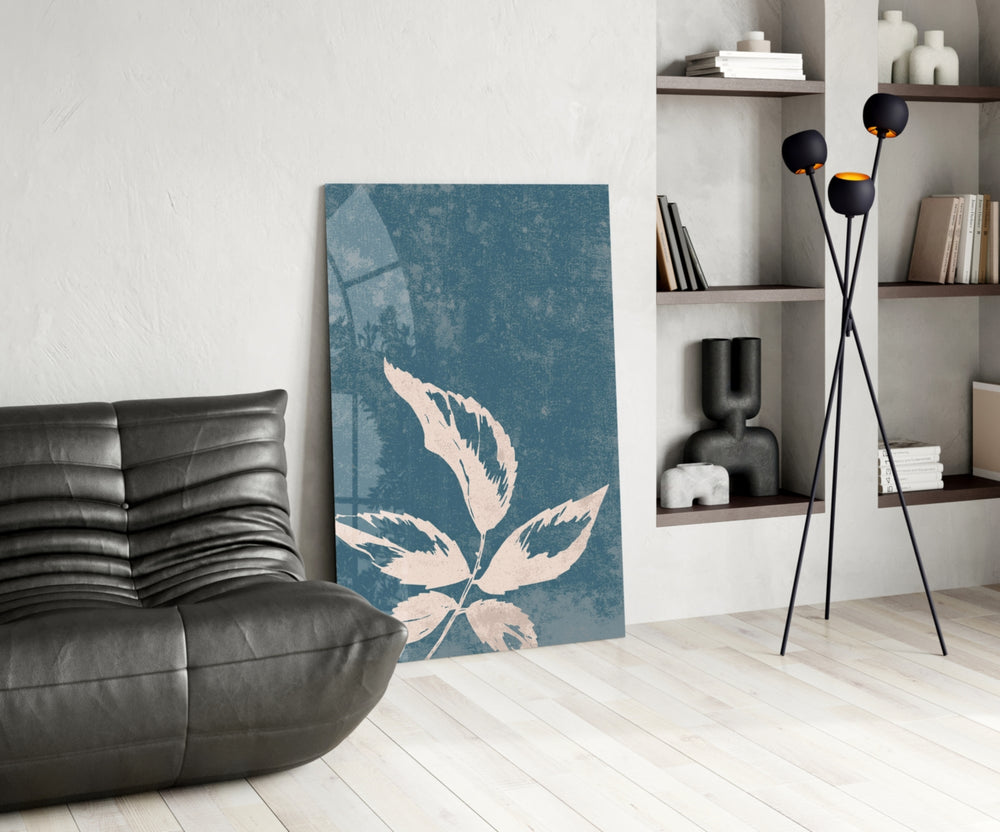 Leaves panel adding editorial calm to a hallway