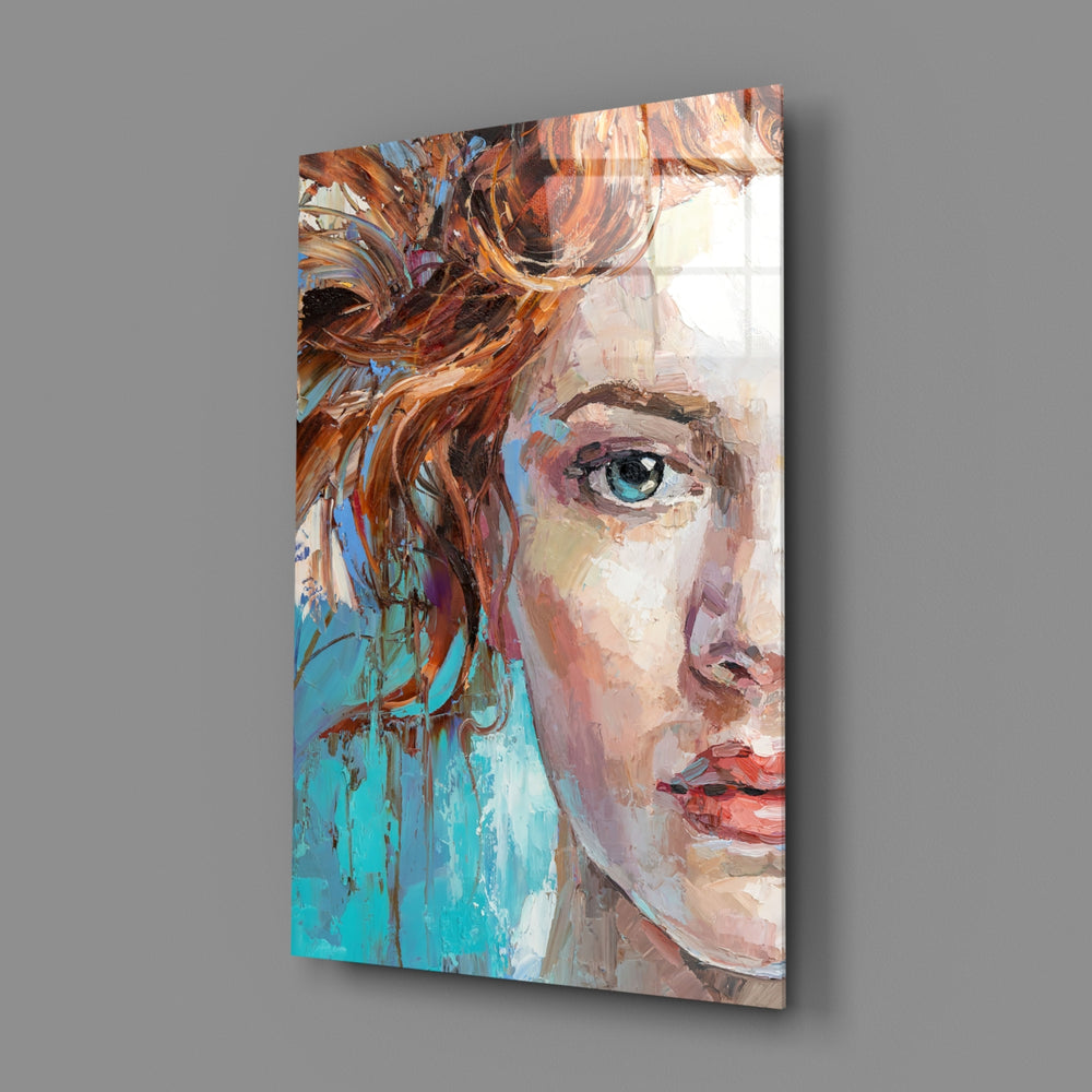Expressionist panel bringing painterly warmth to a contemporary bedroom