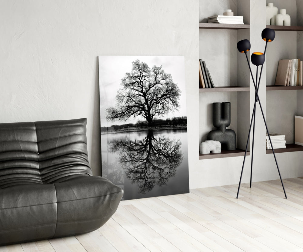 Tree panel adding editorial calm to an office