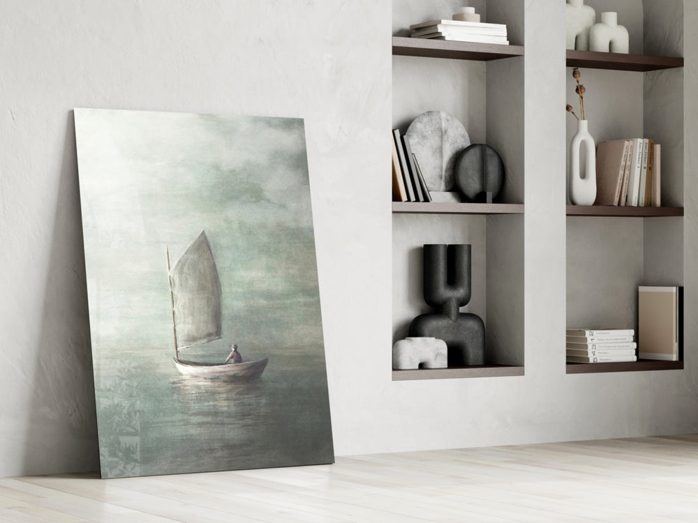 Loneliness glass print enhancing a living room with cinematic warmth