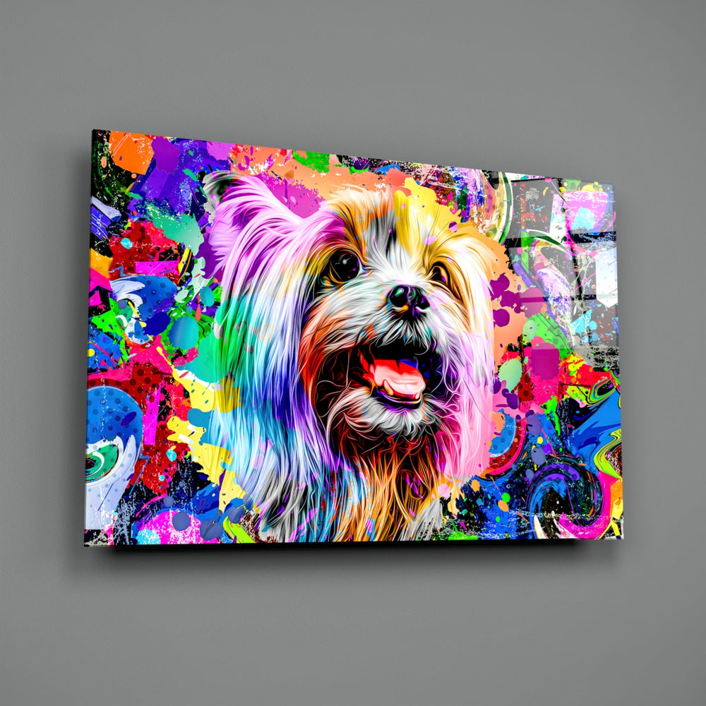 Pop-graffiti panel bringing electric drama to a contemporary gaming lounge