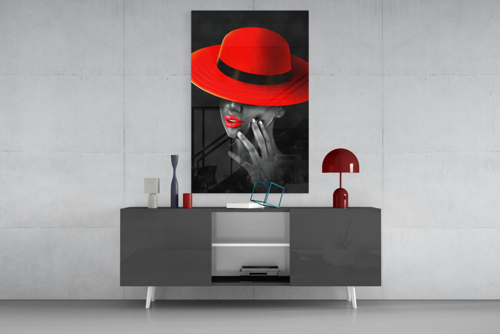 Scarlet Hat panel catching low light to reveal its noir gravity