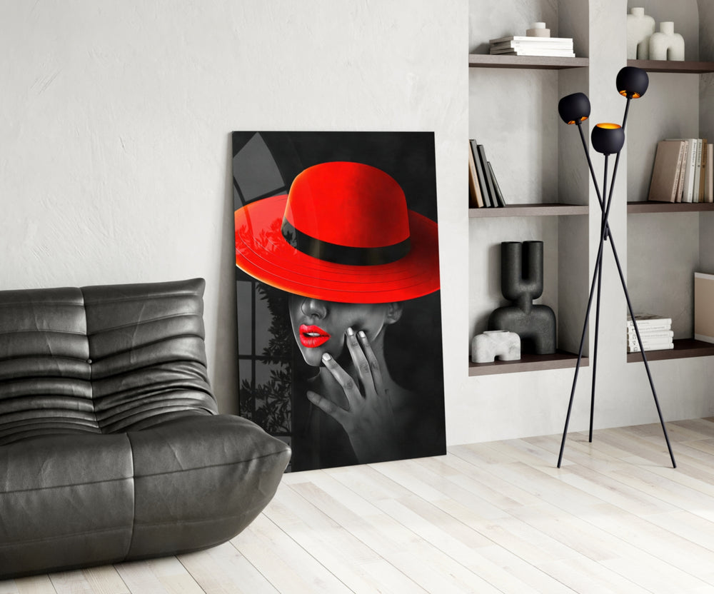 Scarlet Hat panel adding editorial mood to a living room