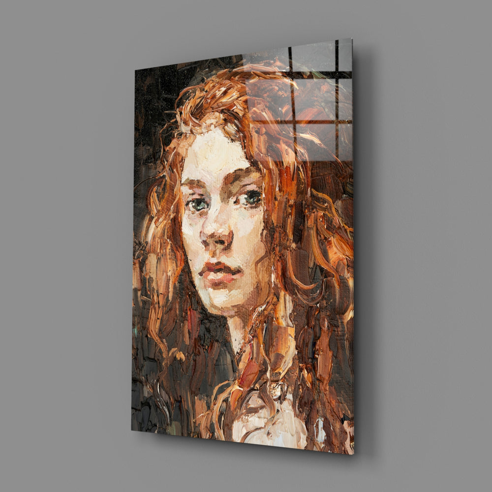 Expressionist panel bringing painterly warmth to a contemporary bedroom