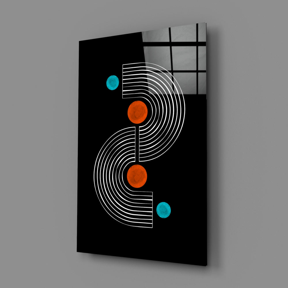 Mid-century-minimalist panel bringing rhythmic gravity to a contemporary dining room