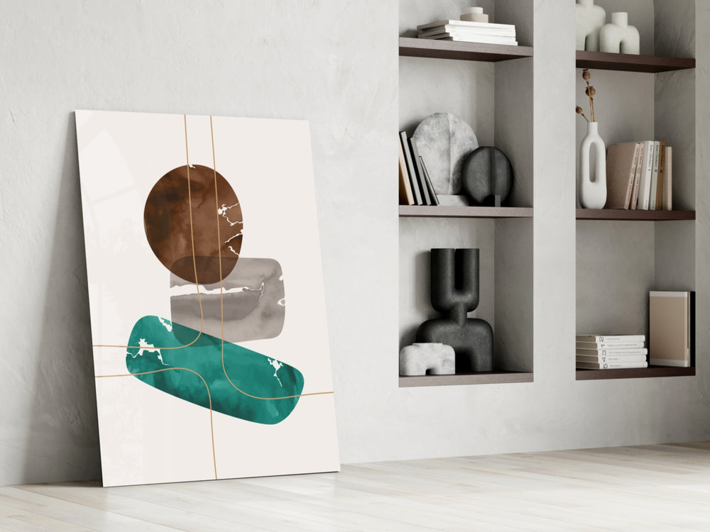 Dance of Earth Colors glass print enhancing a living room with cinematic warmth