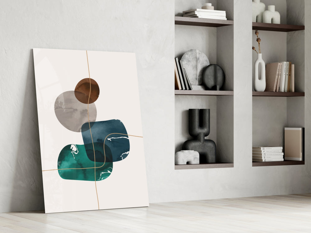 Dance of Earth Colors glass print enhancing a living room with cinematic warmth