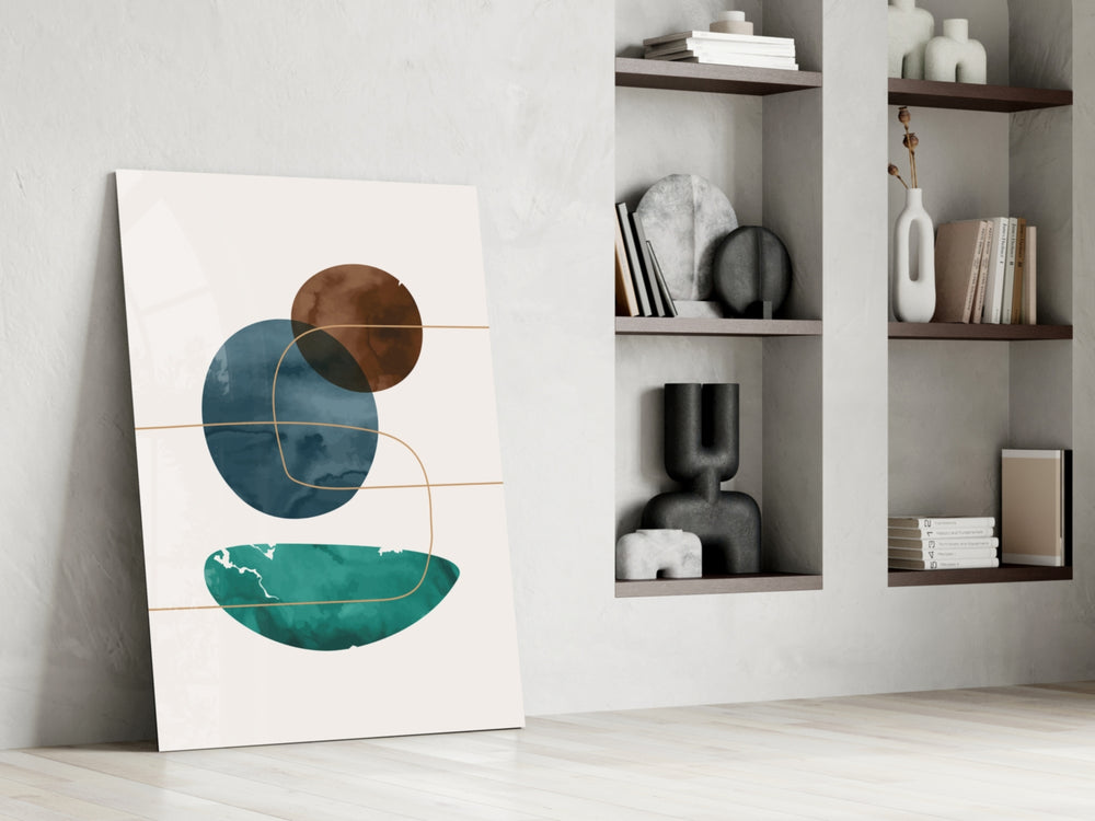 Dance of Earth Colors glass print enhancing a living room with cinematic warmth