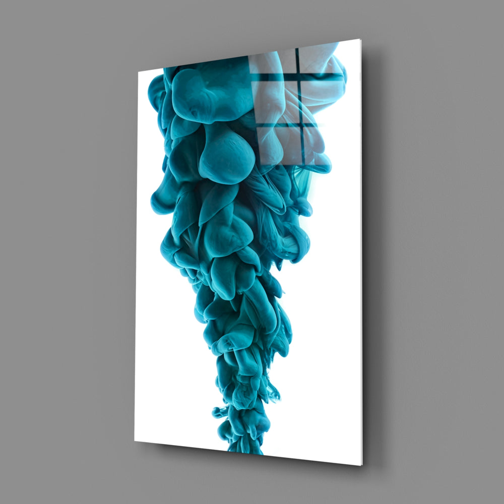 Fluid-abstract panel bringing dynamic flow to a contemporary bathroom