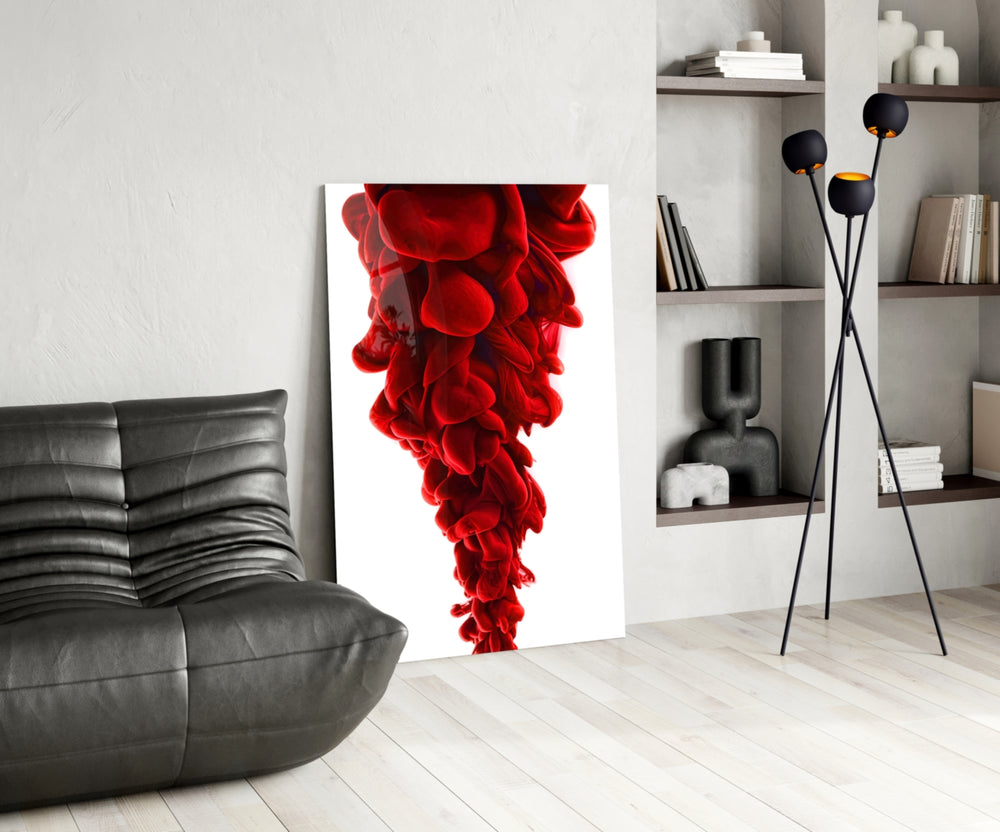 Red Layers panel adding editorial drama to a living room