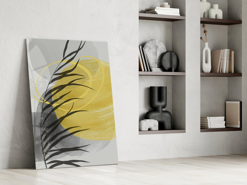 Autumn Yellow glass print enhancing a hallway with cinematic warmth