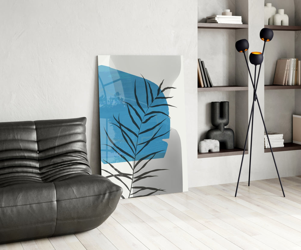Autumn Blue panel adding editorial calm to a bathroom