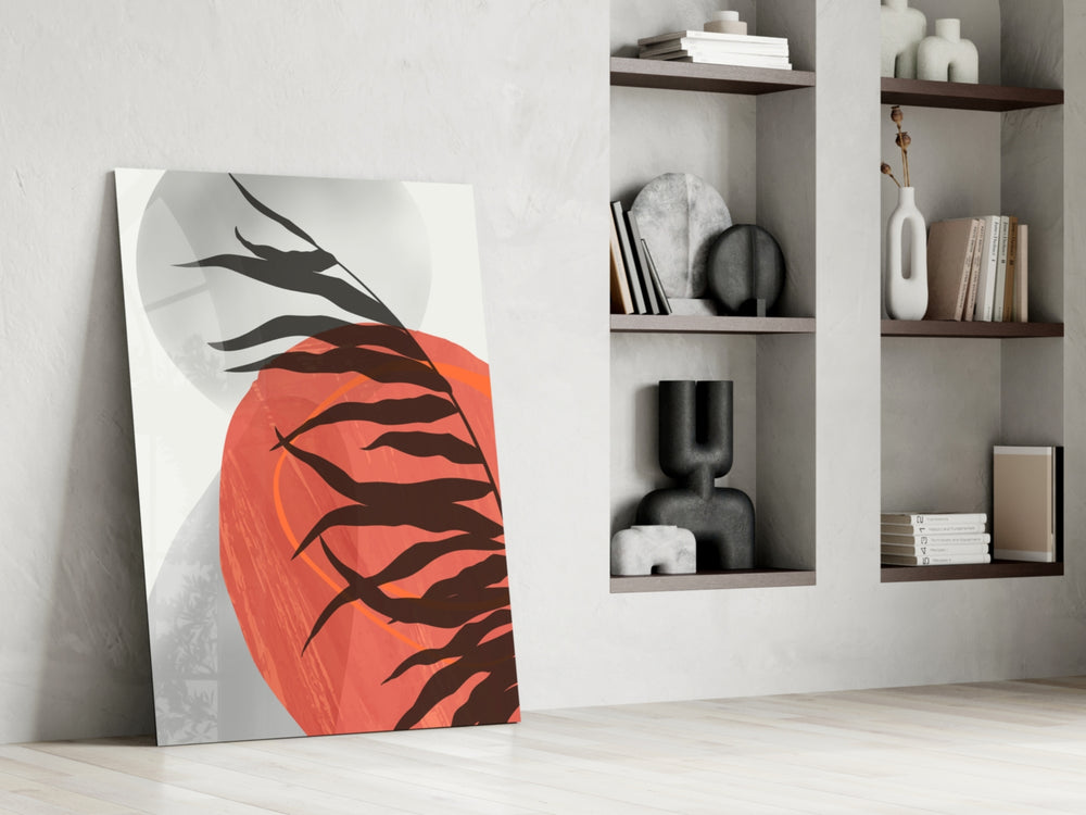 Autumn Red glass print enhancing a hallway with cinematic warmth