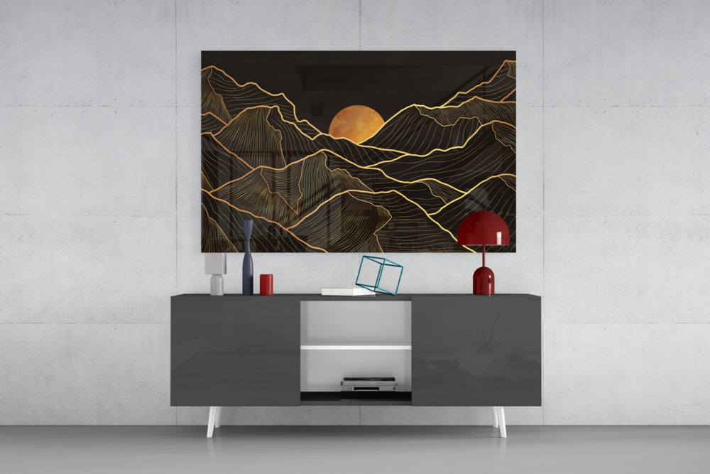 Moon and Mountains panel catching low light to reveal its luxe gravity