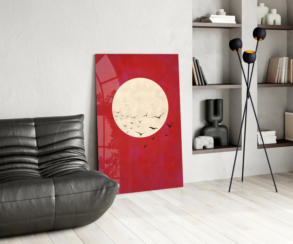 Fly from the Moon panel adding editorial mood to a living room