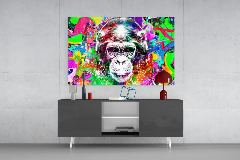 Monkey Face panel catching screen glow to reveal its electric saturation